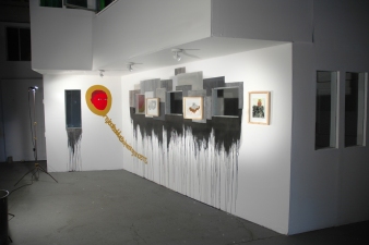 Amanda Lechner Installation Images ramed works on paper, acrylic paint, ink	