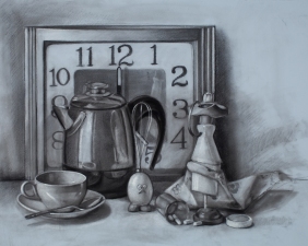 Amy Mahnick Drawing Charcoal on toned paper