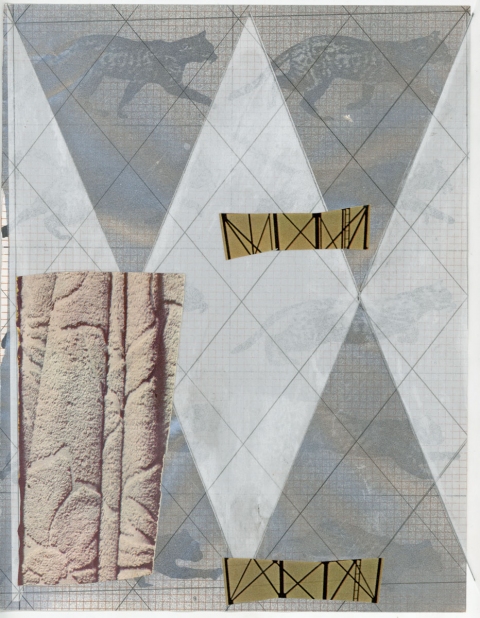                                a     n     d     r     e     w            z     a     r     o     u 2012 vellum + paper collage + graphite on spray-painted paper