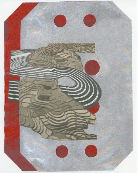                                 a     n     d     r     e     w            z     a     r     o     u 2012 paper collage on spray-painted paper