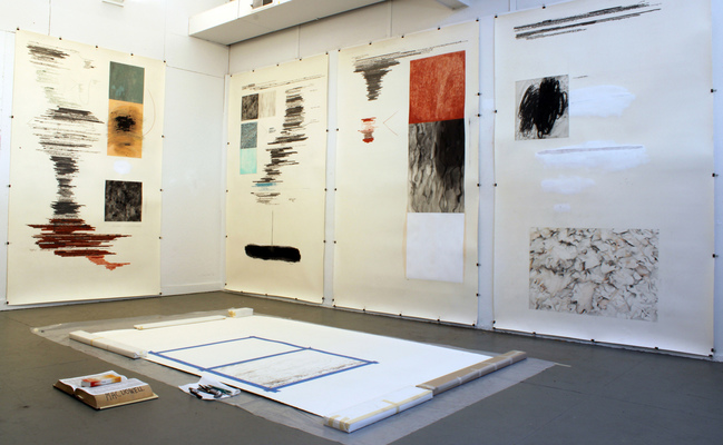 Anne Gilman Work from Residency at The MacDowell Colony pencil, pastel, paint, charcoal