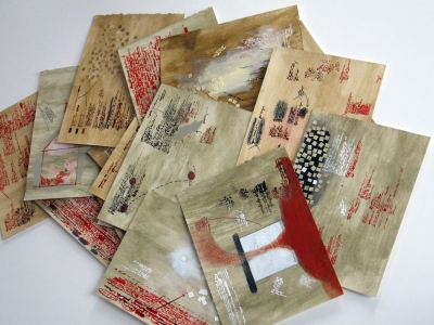 Anne Gilman busy? mixed media: pencil, pastel, paint, dry pigment, matt and gloss medium, collage, ink 