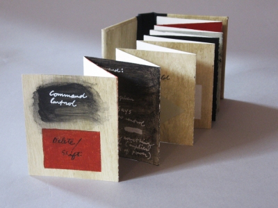 Anne Gilman One-of-a-kind Artist Books one-of-a-kind accordion hardbound book with ink, paint and pencil on hand-stained paper
