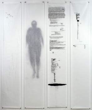 Anne Gilman Multi-panel Scrolls pencil and charcoal on medical paper