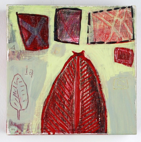  100 Six Inch Panels acrylic, ink, carving on birch