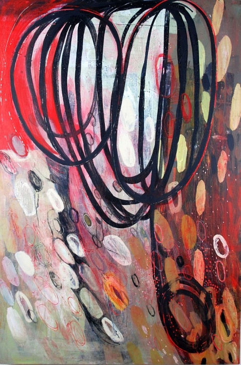 BARBARA GILHOOLY 2011 acrylic, ink, carving on birch