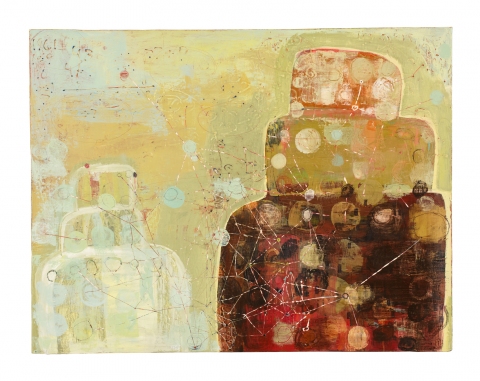  Urban Patterns & Layered Discs Acrylic, enamel, ink and carving on wood
