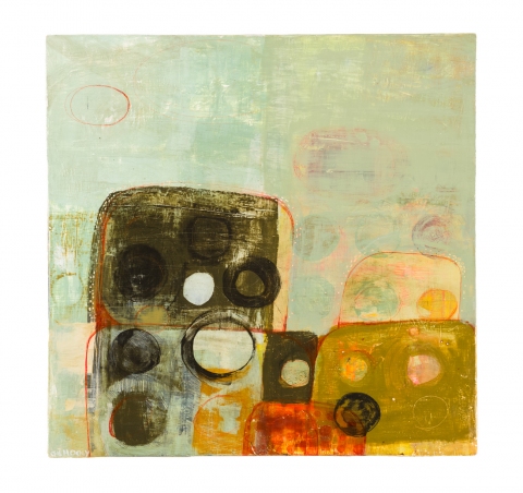 Urban Patterns & Layered Discs Acrylic, enamel, ink and carving on wood