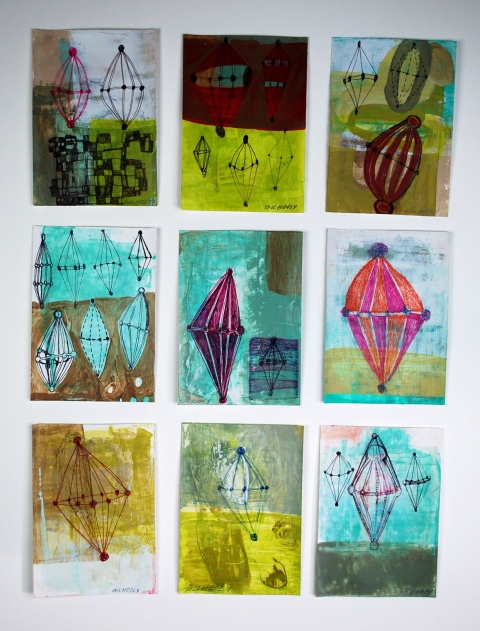  WORKS ON PAPER Acrylic, ink on paper