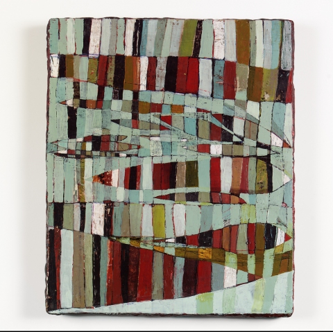BARBARA GILHOOLY Layers & Maps Acrylic, enamel, ink, carving on wood