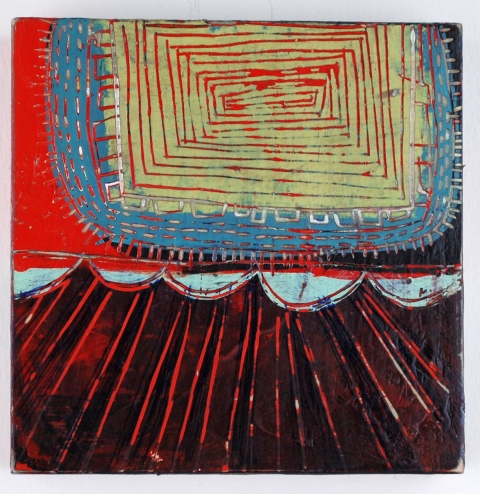  100 Six Inch Panels acrylic & carving on birch