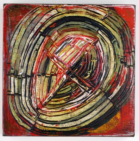  100 Six Inch Panels acrylic & carving on birch