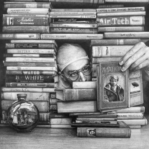 Speed reading quota enlarged during inclement weather Zero Sum Pilot Drawings graphite on paper