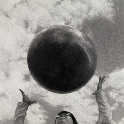 Will Be Snaring Meteorites - And never doubt the training Will Be Snaring Meteorites graphite on paper