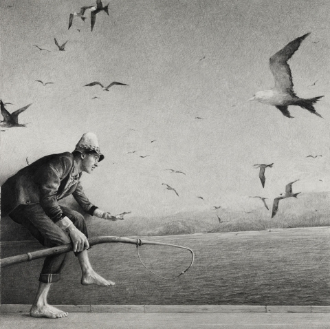 And They Stirred Momentum House graphite on paper