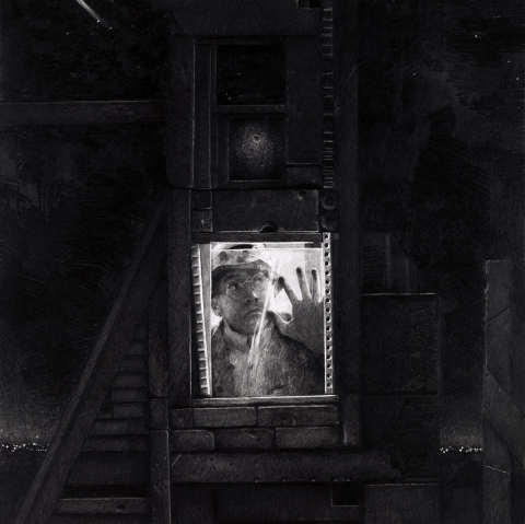 Night Time in Here Momentum House graphite on paper