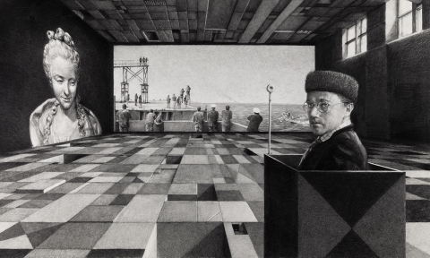 Romance Momentum House graphite on paper