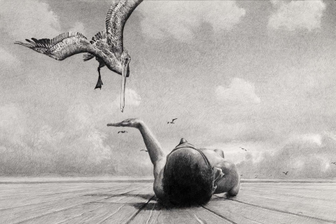 Trap Narcissistic Excess graphite on paper