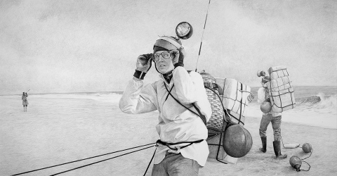 It was awful luck, she had definitely seen them cast out the cetacean broadcaster Narwhal Hoax Drawings grphite on paper