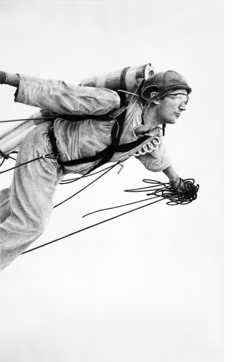 Collecting in the Stratosphere Doomed Explorer Drawings graphite on paper