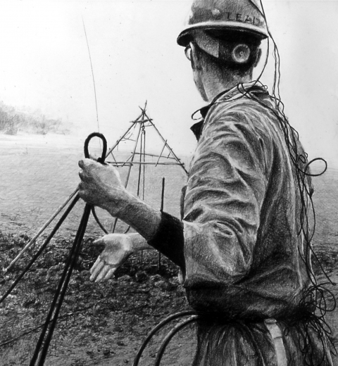 Dig a hole to China - Bucket no. 31 Doomed Explorer Drawings graphite on paper