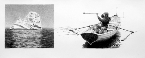 The Hydrogen Expedition – preparing to embed thermo-sensors Doomed Explorer Drawings graphite on paper