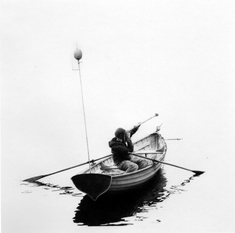 From the Hydrogen Expedition - Preparing for an Iceberg Ascent Doomed Explorer Drawings graphite on paper