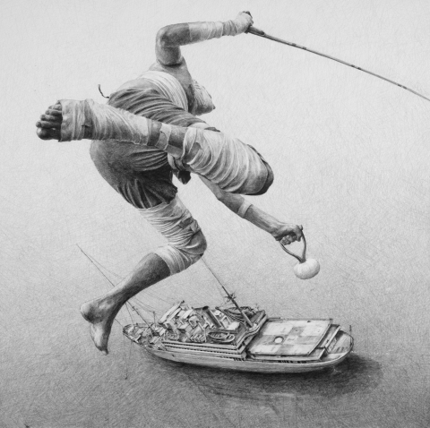 Landing crew unaware of descent, protocol to be reinforced Zero Sum Pilot Drawings graphite on paper