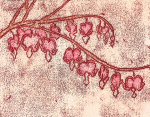 Carolyn Kimball Small Etchings monotype, watercolor