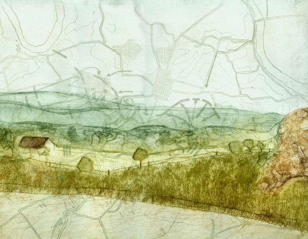 Carolyn Kimball Antietam Etchings etching, aquatint, a la poupee