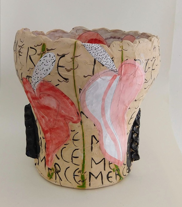 Merce C a t h e r i n e F a i r b a n k s Ceramics/z, early works and significant misfits High fire ceramic, paper, matte medium, gouache