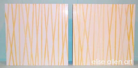elise allen art 2013 Collection Venetian plaster, acrylics and gold leaf on wood.
