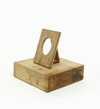 John Fraser sculpture/assemblage Acrylic, Mixed Media Collage, and Varnish on Wood Construction