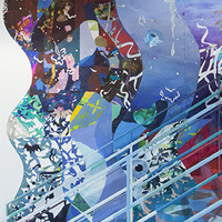  site specific/public works Acrylic and latex paint on cut paper, vinyl and walls and stairs