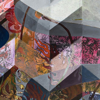  painting Acrylic, sumi ink, woodcut, collage on folded paper