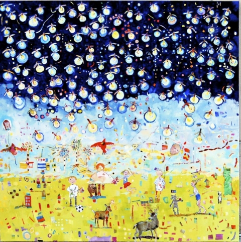 kathy beynette friends acrylic on canvas