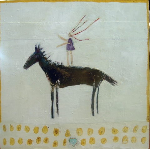 kathy beynette friends mixed media on board