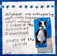 kathy beynette jellybean mixed media on board