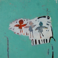 kathy beynette friends oil on board