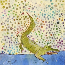 kathy beynette animals oil on board