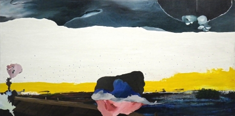 At Sea painting. oil on medite II