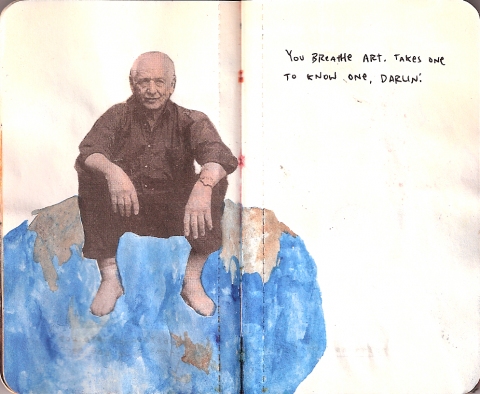 Desire Lines books. ink, watercolor, and collage on paper