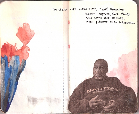 Desire Lines books. ink, watercolor, and collage on paper