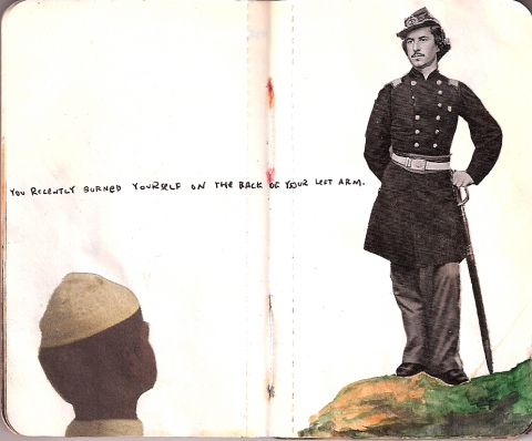 Desire Lines books. ink, watercolor, and collage on paper