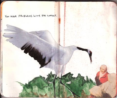 Desire Lines books. ink, watercolor, and collage on paper