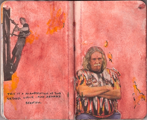 Desire Lines books. ink, watercolor, and collage on paper