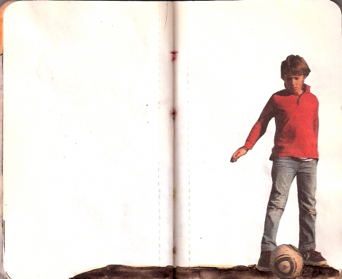 Desire Lines books. ink, watercolor, and collage on paper