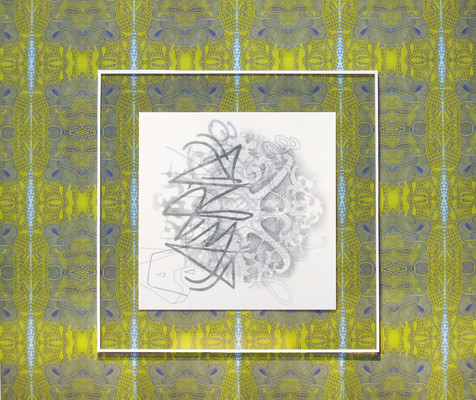 Leslie Hirst Graffiti Lace powdered graphite and ink on vellum on cloth wallpaper