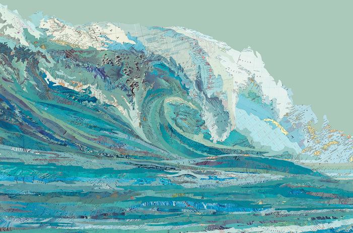 Matthew Cusick Map Works Inlaid maps, acrylic, on panel