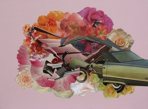 Matthew Cusick Happy Endings Magazine clippings on panel